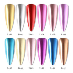 Metallic Nail Magic Powder Air Cushion  Pen Nail Powder Glitter Mirror Effect Powder Manicure Nails Tips Pigment