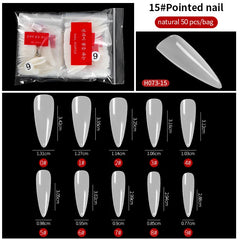 500 pcs Long Coffin Stiletto French Fake Nails Clear Half Full Cover Artificial False Nail Art Tips Capsule for Extension