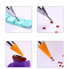 Crayon Metal Head Nail Acrylic Dotting Pen Rhinestones Crystal Diamond Studs Picker Wax Pencil Acrylic Beads Handle Tool