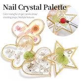 Resin Acrylic Color Palette False Nail Tips Drawing Nail Color Palette for Nail Color Mixing Display Manicure Polish Gel Tool