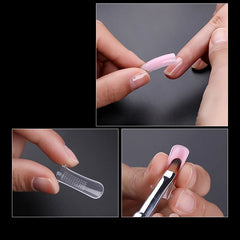 100pcs Reusable Nail Art Poly Acrylic Gel Dual Forms Nails Quick Extension Builder UV Gel Fake Tips Manicure  False Nails