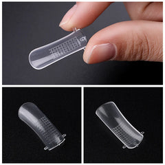 100pcs Reusable Nail Art Poly Acrylic Gel Dual Forms Nails Quick Extension Builder UV Gel Fake Tips Manicure  False Nails