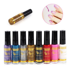 Holographic 3D Shiny Nail Glitter Polish Liner Brush Nails Lacquer Varnish Manicure Nail Art Paint Polish Decoration Tool