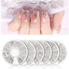 Mixed 12 Styles Silver 3D Star Moon Metal Rivet Ongles Nail Art Decoration Accessories Manicure Charms Nails Alloy Jewelry Studs