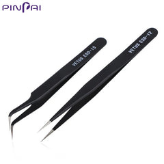 Nail Art Tweezers Anti-static Precise eyelashes extension  Tweezer Bent/Straight  Tools Manicure Nipper DIY