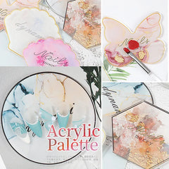 Resin Acrylic Color Palette False Nail Tips Drawing Nail Color Palette for Nail Color Mixing Display Manicure Polish Gel Tool