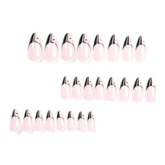 VIBEFICANT Glaze Blooming Elegance: Floral Rhinestone French Tip Medium Almond Press-On Nails