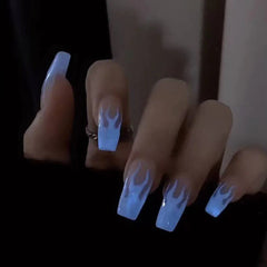 Vibeficant Progel Nude Handmade Gel Press on Nails Luminous Medium Coffin French Tip Design