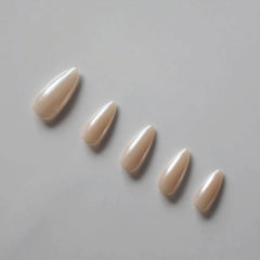 Vibeficant Progel Handmade Gel Press on Nails Medium Almond Serena Gomez Nude Nails