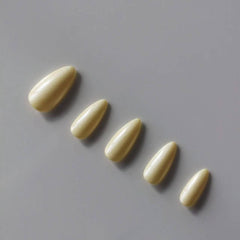 Vibeficant Progel Yellow Glazed Donut Handmade Gel Press on Nails Medium Almond