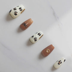 Vibeficant Progel Bling Gold Ring Handmade Gel Press on Nails Short Coffin Glitter Design