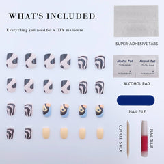 Vibeficant Glaze Pink Swirl Press on Nails Short Round Cute Mandarin Duck Design
