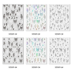 3D Metalic Charms Butterfly Nail Art Sticker Nail Glitter Sticker Decorations Decals Home DIY Nail Tips Decorated Tools