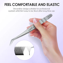 Stainless Steel Eyelash Extensions Tweezers Lash Artists High Precision Superhard Anti-Static Tweezers Makeup Tools