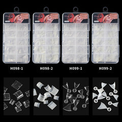100pcs Clear Natural Half Cover French Fake Nails Tip Long Extension False Nail Art Tips Resin Fingernails Manicure Fake Nails