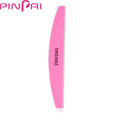 5Pcs Half Round Pink 200 240 Grits Nail File for Manicure Pedicure Files Double Side Sanding Nail Polishing File Buffer