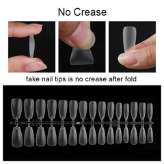270PCS  Long Coffin False Nail Art Tips ABS Full Cover Water Drop Artificial Fake Nails Tips UV Gel Nail Manicure Tools