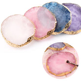 Wholesale Round Resin Agate Stone Nail Color Palette Gel Polish Pallet Mixing Paint Plate Manicure For Nails Art Display