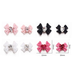 10/20/40pcs Ribbon Resin Bow Nail Charm Parts 3D Rhinestone Nail Art Decoration Accessories Supplies for DIY Manicure Design