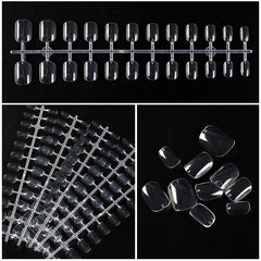 120 Pieces Clear Natural Press On Fake Nails Square Shape Artificial False Nail Tips Full Cover For Extend Nail Tips Gel Tools