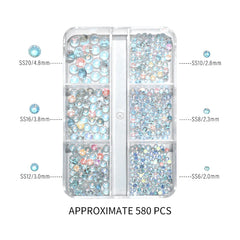 mixed sizes 3D Nail Art Rhinestones Flat Bottom Protein Diamond Gems Crystal Nail DIY Strass Decoration Accessories