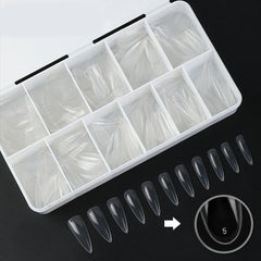 550PCS Clear Acrylic Long Ballerina Fake Nails Almond Coffin Full Half Cover False Nails Artificial Nail Soft Gel Tips
