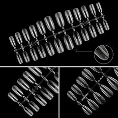 240pcs  Matte Fake Nails Long Coffin Stiletto Artificial False Nails Tips Clear Fake Nail Art Tips For Extension Tool