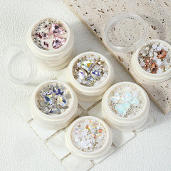 Mixed Designs 3D Nail Decoration Rhinestones Pearl Butterfly Flower Nail Crystal Strass For Nail Art Decorations Home DIY Tools