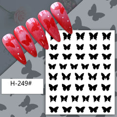 Airbrush Stencil For Nails Heart Butterfly Bear Stars Love Heart Hollow Nail Sticker Airbrush Templates French Manicure Tips