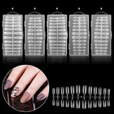 240pcs Matte Fake Nails Long Coffin Stiletto Artificial False Nails Tips Clear Fake Nail Art Tips For Extension Tool