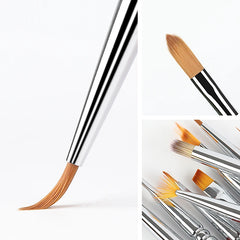 Nail UV Gel Brush Nylon Hair Wooden Handle Acrylic Powder Nail Liner Brush Pen Manicure Drawing Painting Carving Nail Art Tools