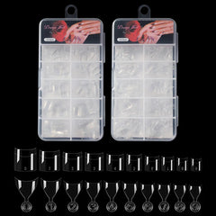 100pcs Clear Natural Half Cover French Fake Nails Tip Long Extension False Nail Art Tips Resin Fingernails Manicure Fake Nails