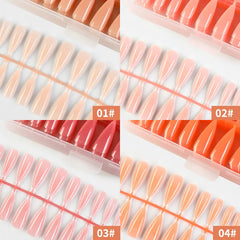 240PCS Pink  Long Coffin False Nail Art Tips Full Cover Artificial Fake Nails Tips Acrylic UV Gel Nail Polish Manicure