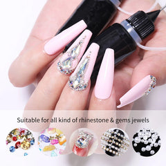 Fast Dry Nail Glue & Rhinestone Kit Adhesive False Nails Extension Glue Stick Soak Off UV LED Nail Art Gel Fast shipping