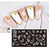 12*6cm Nail Art Templates Stamping Plate Design Flower Animal Glass Lace Stamp Templates Sticker