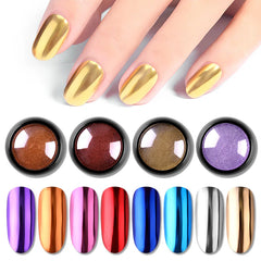 1Box  Nail Mirror Glitter Powder Metallic Colorful Metal Effect Nail Glitter Gold Nail Art UV Gel Polish Chrome