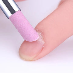 5Pcs Portable Quartz Grinding Pen Nail Cuticle scissors Dead Skin Remover Nail Polish Manicure Stick Nail FilesTools Kit