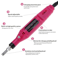 Professional Nail Drill Machine Electric Manicure Milling Cutter Set Nail Files Drill Bits Gel Polish Remover Tools