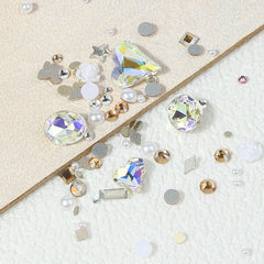 Mixed Designs 3D Nail Decoration Rhinestones Pearl Butterfly Flower Nail Crystal Strass For Nail Art Decorations Home DIY Tools