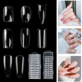 240PCS Long Coffin Ballerina False Nail Art Tips Half / Full Cover French Artificial Fake Nails Tips Manicure Tools