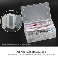 2 Floors Big Space Plastics Nail Art Storage Box Tools Nail Decorations File Brush Cutter Storage Empty Case Manicure Container