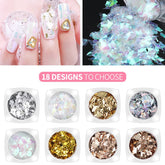 Glass Shiny Nail Art Glitter Foil Decoration For Nails Paillette Manicure Tips Sequins Nails DIY Design Powder