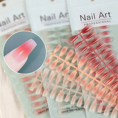 30pcs S M L Size Press On Nails Blooming Ombre Handmade Fake Nails Long Coffin False Artificial Nail Tips home DIY