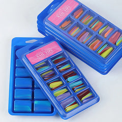 100PCS Mixed Colors Fake Nails Long Coffin Ballerina Pure Color Press On False Nails Full Cover Artificial Nail Tips