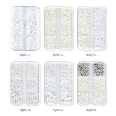 3D Nail Art Rhinestones Nail Decorations Gems Crystal Pearl Butterfly Half Beads Nail Art DIY Decoration Wholesale Mix Size