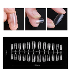 240pcs  Matte Fake Nails Long Coffin Stiletto Artificial False Nails Tips Clear Fake Nail Art Tips For Extension Tool