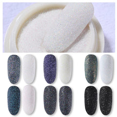 Nail Art Shinning  Silver Nail  Glitter Powder White UV Gel Polish Chrome Pigment  Nails Art Decoration