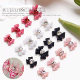 10/20/40pcs Ribbon Resin Bow Nail Charm Parts 3D Rhinestone Nail Art Decoration Accessories Supplies for DIY Manicure Design