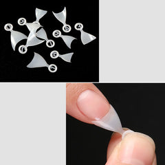 100pcs Clear Natural Half Cover French Fake Nails Tip Long Extension False Nail Art Tips Resin Fingernails Manicure Fake Nails