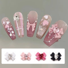 10/20/40pcs Ribbon Resin Bow Nail Charm Parts 3D Rhinestone Nail Art Decoration Accessories Supplies for DIY Manicure Design